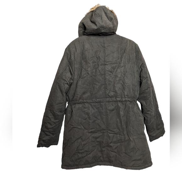 Kancy Kole Blackish Women's Large Winter Coat Long Brown Fur Lined Hood NWT - Picture 9 of 11